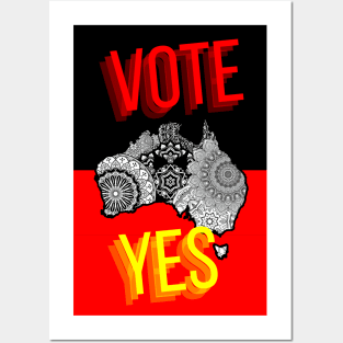 Vote Yes To The Voice Indigenous Voice To Parliament Contrast Colors Faded Text Posters and Art